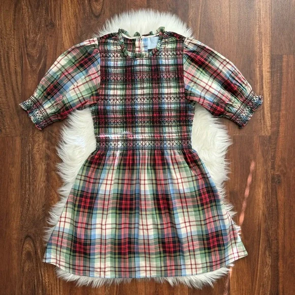 Hill House Vivi Mini Nap Dress in White Tartan Plaid Size M - Picture 3 of 7